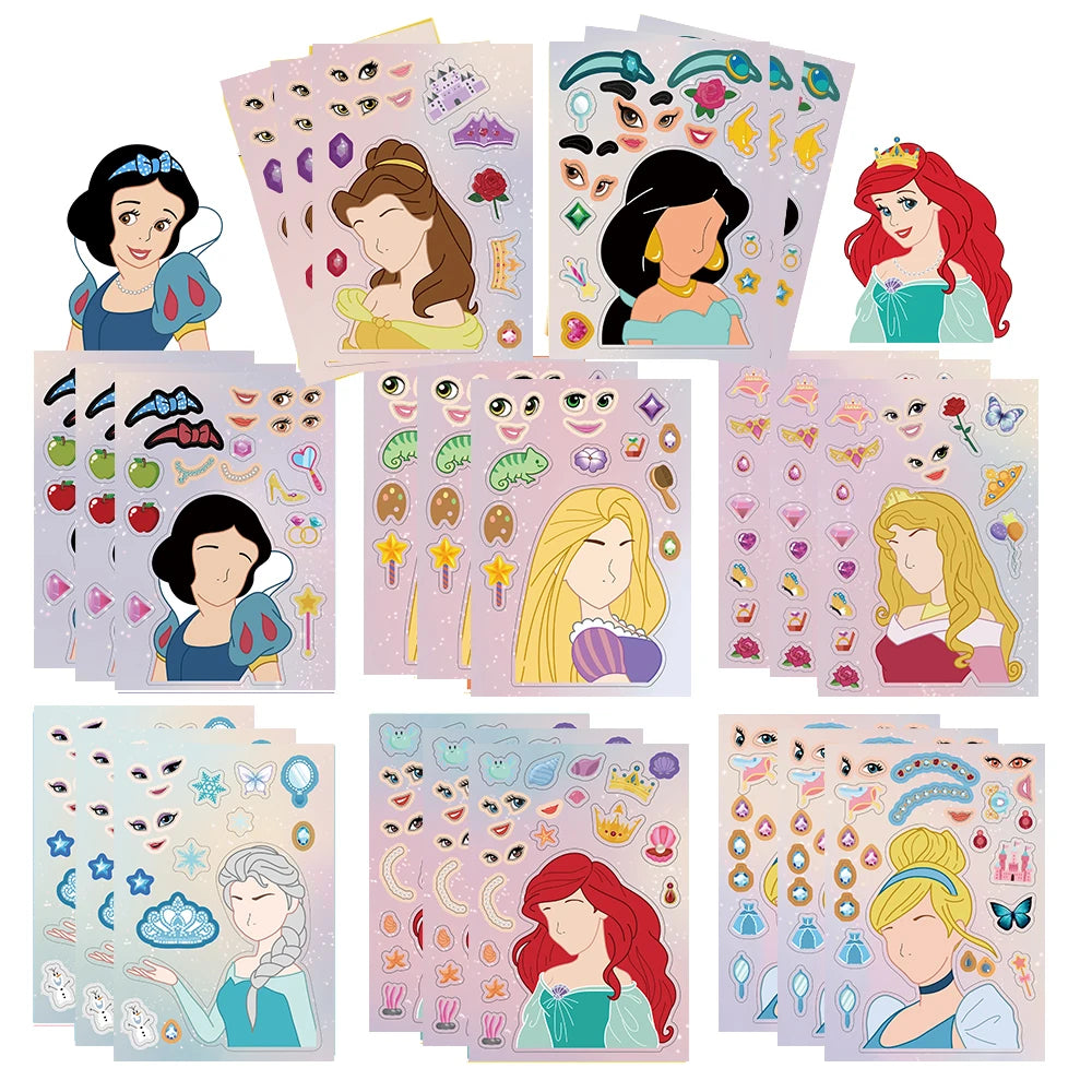 Princess Face Stickers® – Set Creativo de Pegatinas Infantiles