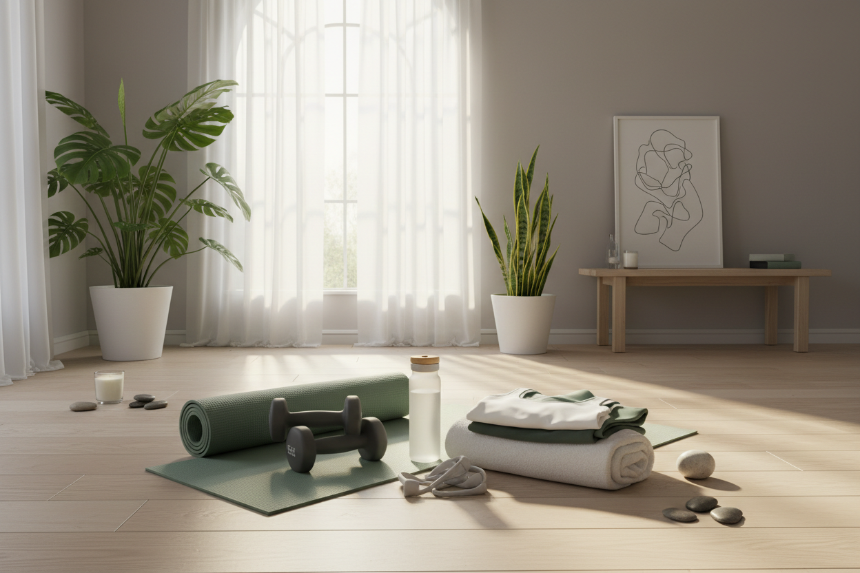 magen relajante que enseñe los productos fitness